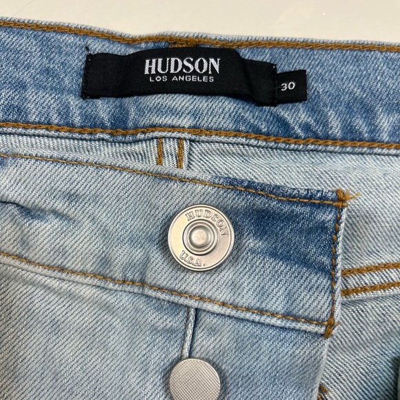 Hudson distressed denim wide leg ankle jeans size 30 - Picture 7 of 14